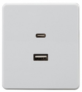 Розетка 2хUSB type A и C без рамки ROUND KR-78-0734-1