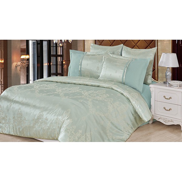 

Комплект евростандарт Satin jacquard, Светло-мятный, Satin jacquard