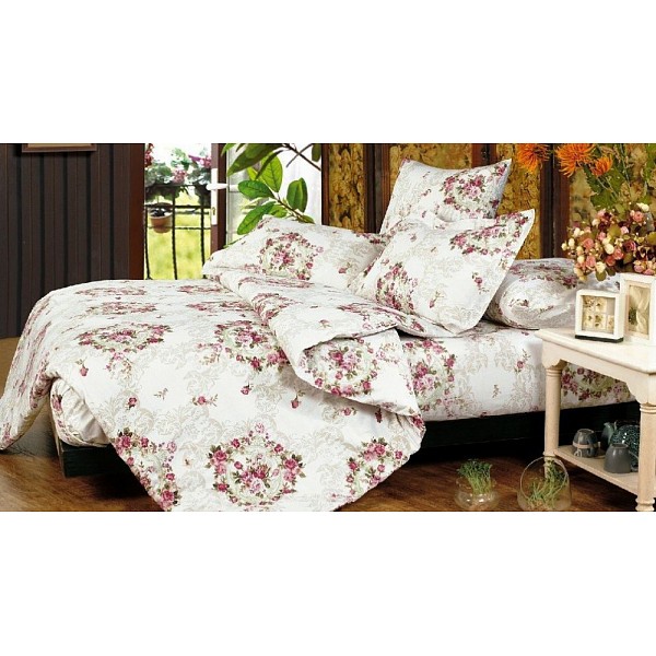 

Комплект двуспальный A-132, Белый;розовый;серый, A-132