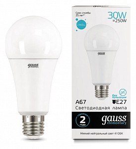 Лампа светодиодная [LED] Gauss E27 30W 4100K