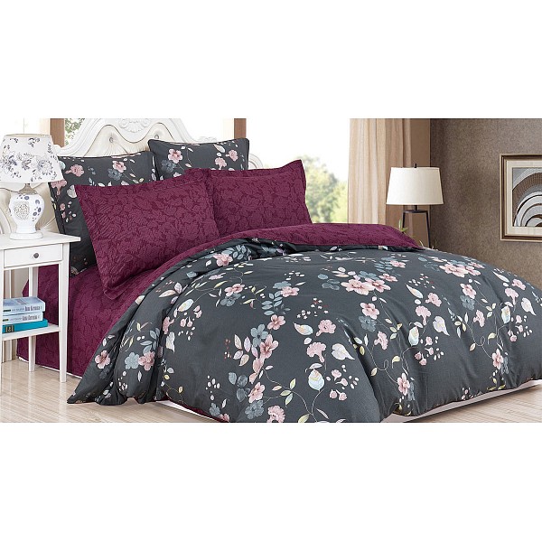 

Комплект евростандарт Satin de' Luxe, Вишневый;серый, Satin de' Luxe