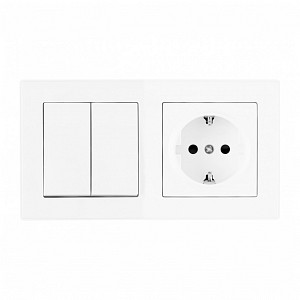 Блок с розеткой и выключателем SET06-2 SET06-2-30-2-40-1 white