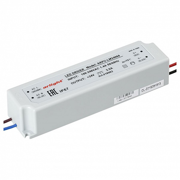 

Блок питания 24В 60Вт ARPV-LV24060-A (24V, 2.5A, 60W), 24В 60Вт ARPV-LV24060-A (24V, 2.5A, 60W)