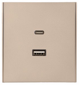 Розетка 2хUSB type A и C без рамки STRONG KR-78-0734-8