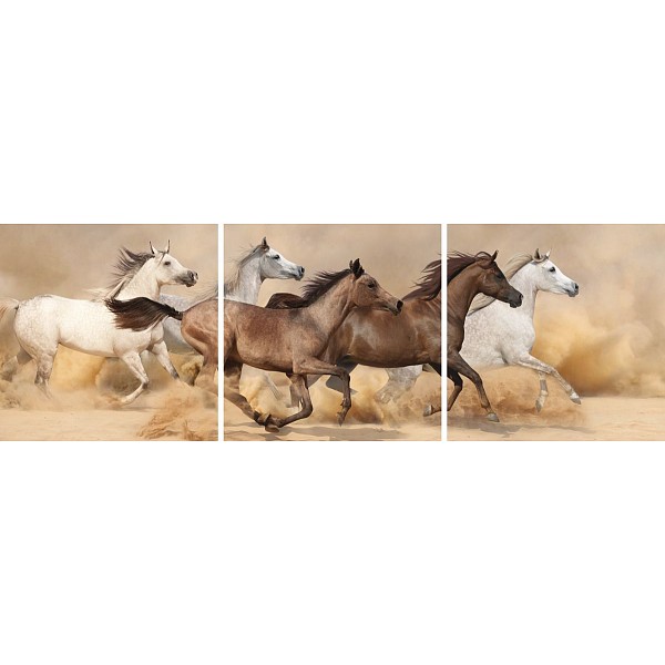 фото Картина (120x40 см) лошади в пустыне he-107-305 ekoramka