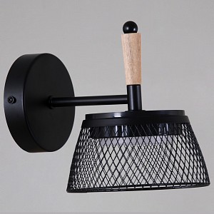 Бра 09837-0.2-01 BK+WOOD