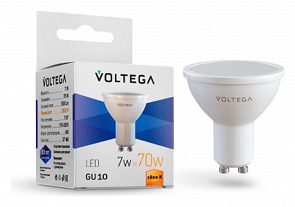 Лампа светодиодная [LED] Voltega GU10 7W 2800K