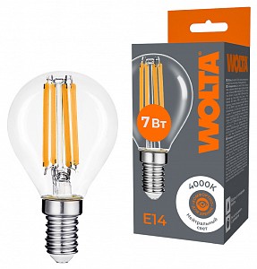Лампа светодиодная [LED] Wolta E14 7W 4000K