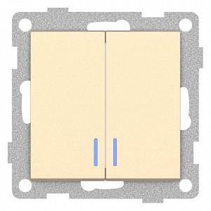 Выключатель двухклавишный с подсветкой без рамки UGRA С11В28-027