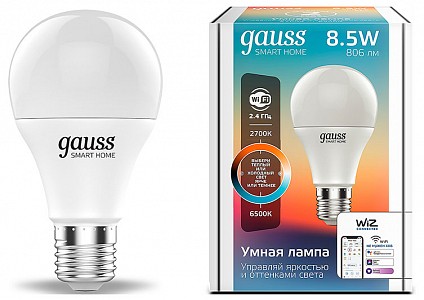 Лампа светодиодная [LED] Gauss E27 8.5W 2700-6500K