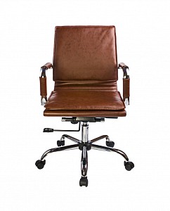 Кресло CH-993-low, коричневый, кожа искусственная