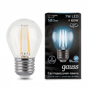 Лампа светодиодная [LED] Gauss E27 7W 4100K