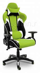 Игровое кресло Prime, белый, зеленый, черный, текстиль