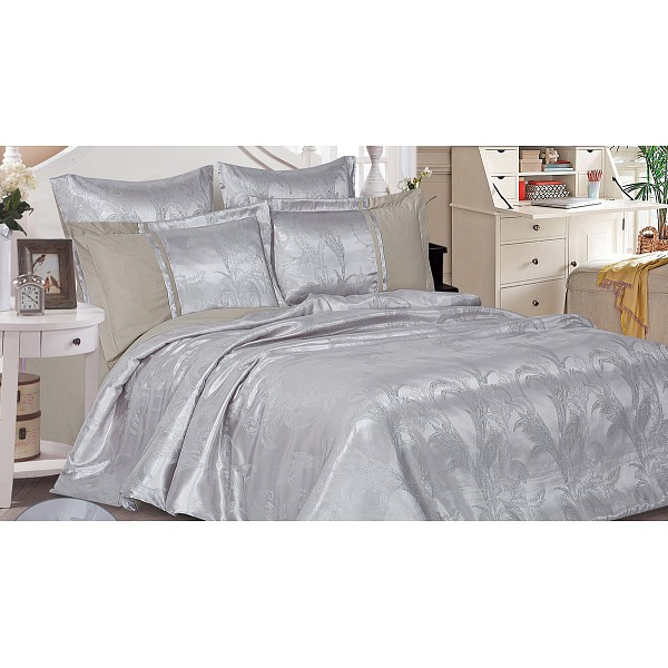 

Комплект евростандарт Satin jacquard, Серый, Satin jacquard