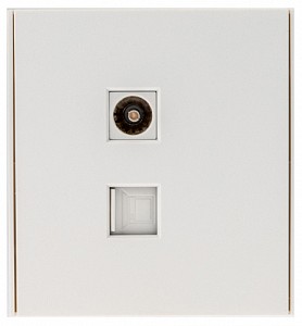 ТВ-розетка и розетка Ethernet RJ-45 без рамки STRONG KR-78-0722-4