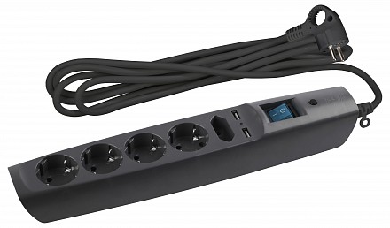 Удлинитель с выключателем  SFU-5es-2m-B