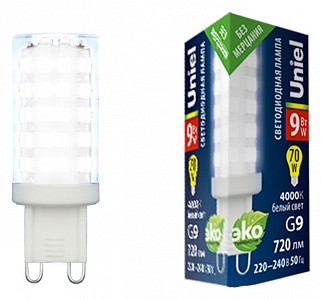 Лампа светодиодная [LED] Uniel G9 9W 4000K