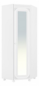 Шкаф 1 дверный Ассоль (белое дерево, зеркальный) 