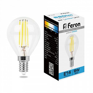 Лампа светодиодная [LED] Feron E14 9W 6400K