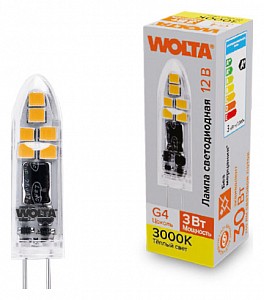 Лампа светодиодная G4 В 3Вт 3000K WSTD-JC-12V3W3KG4-P