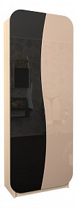 Шкаф 2-х дверный Мебелеф-9 (капучино, черный) 
