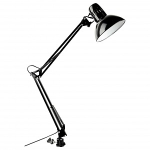  настольная лампа на струбцине Senior черная E27  (Италия)