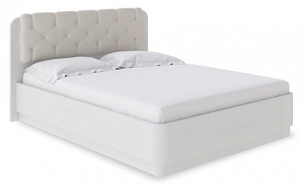 Полутораспальная кровать Wood Home 1 с подъемным механизмом белый с брашированием  