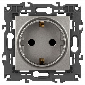 Розетка с заземлением и со шторкой, без рамки Эра Elegance 14-2102-16