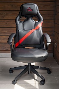 Игровое кресло , красный, черный, кожа искусственная