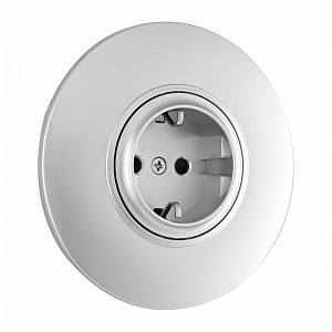 Розетка с заземлением и со шторкой SET08-1 SET08-1-40-1 silver