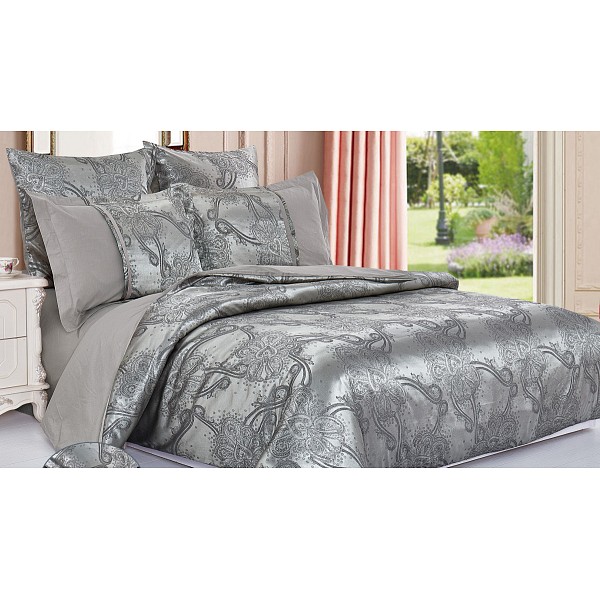 

Комплект семейный Satin jacquard, Бежевый;серый, Satin jacquard