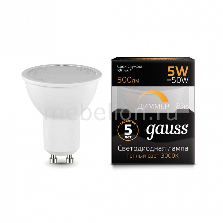 фото Лампа светодиодная GU10 5Вт 150-265В 2700K 101506105-D Gauss
