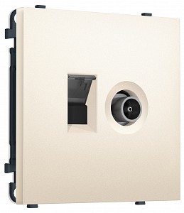 ТВ-розетка оконечная и розетка Ethernet RJ-45 без рамки MS MS252510