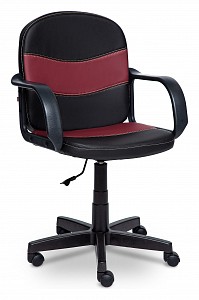 Кресло офисное , бордовый, черный, искусственная кожа, ткань