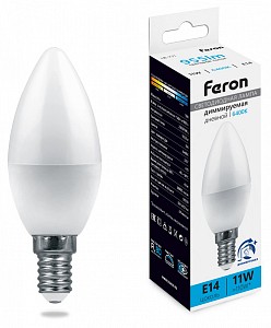 Лампа светодиодная [LED] Feron E14 11W 6400K