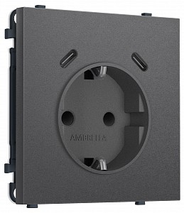Розетка с заземлением и со шторкой и 2хUSB C, без рамки MS MS660510