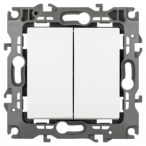 Переключатель двухклавишный без рамки Эра 12 12-1106-01М