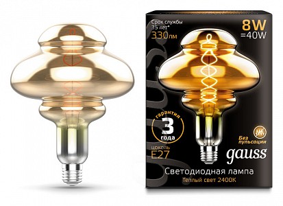 Лампа светодиодная [LED] Gauss E27 8W 2400K