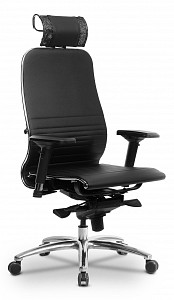 Кресло офисное K-3.04, черный, кожа искусственная NewLeather