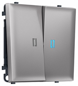 Выключатель двухклавишный с подсветкой без рамки MS MS504020