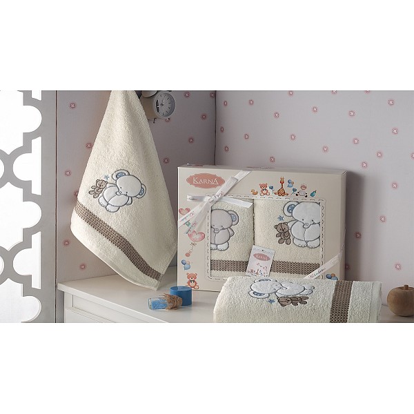 

Набор из 2 полотенец детских BAMBINO-SLON, Кремовый, BAMBINO-SLON