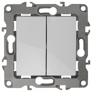 Переключатель перекрестный двухклавишный без рамки Эра 12 12-1112-01 Переключатель перекрестный двухклавишный без рамки Эра 12 12-1112-01