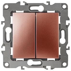 Переключатель двухклавишный без рамки Эра 12 12-1106-14 Переключатель двухклавишный без рамки Эра 12 12-1106-14