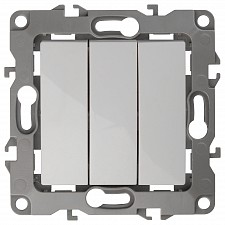 Выключатель трехклавишный без рамки Эра 12 12-1107-01