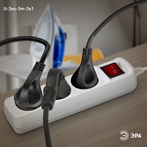 Удлинитель с выключателем  U-3es-3m-3x1
