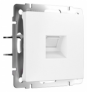 Розетка Ethernet RJ-45 и со шторками, без рамки белый матовый W5120001