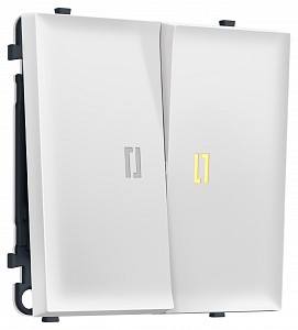 Выключатель двухклавишный с подсветкой без рамки MS MS124010
