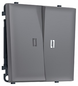 Выключатель проходной двухклавишный с подсветкой без рамки MS MS864035