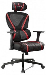 Кресло офисное Norn, красный, черный, кожзам, сетка