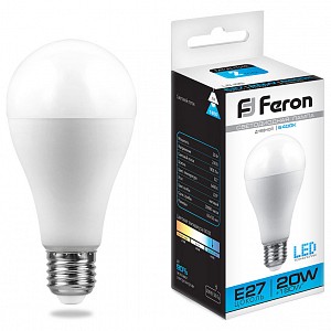 Лампа светодиодная [LED] Feron E27 20W 6400K